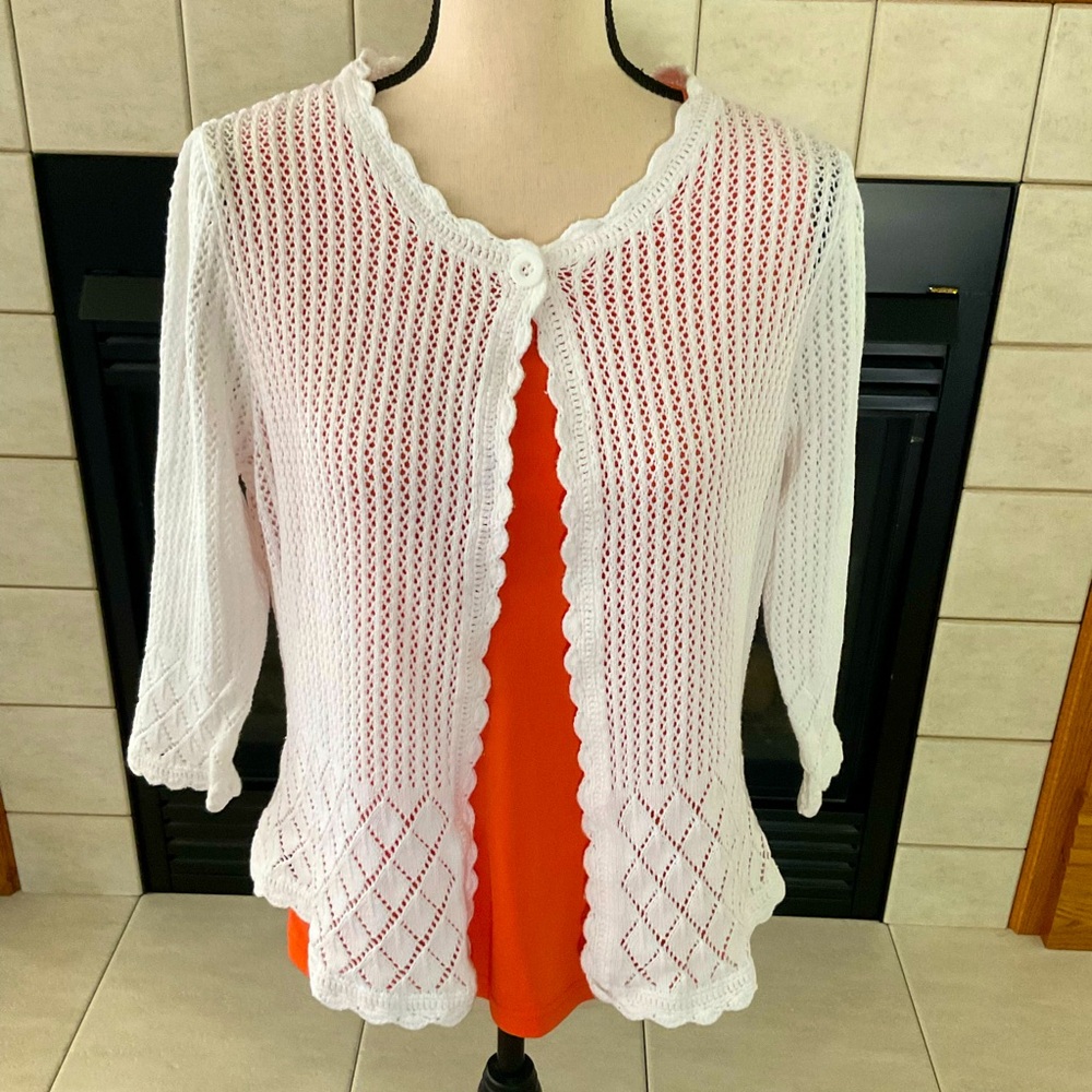 Notations Petite Open Weave Sweater, Women’s Sz PXL